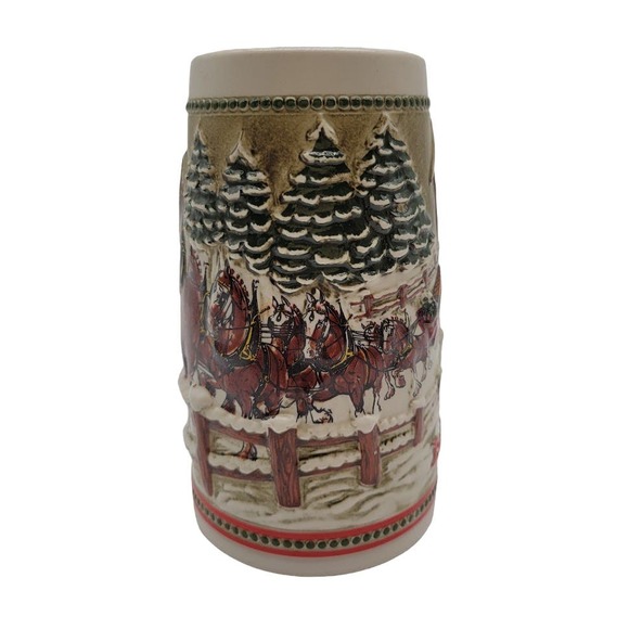 Anheuser-Busch Budweiser Stein Vintage (1984) Holiday Series Covered Bridge - Picture 2 of 8